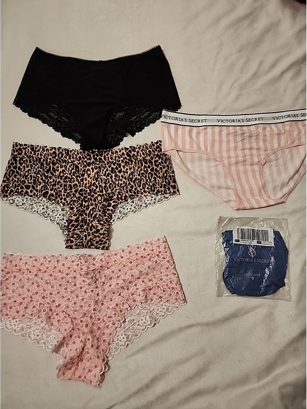 New 5 PACK Victoria’s Secret  Cheeky/cheeky Lace Panties Underwear Women Size LG